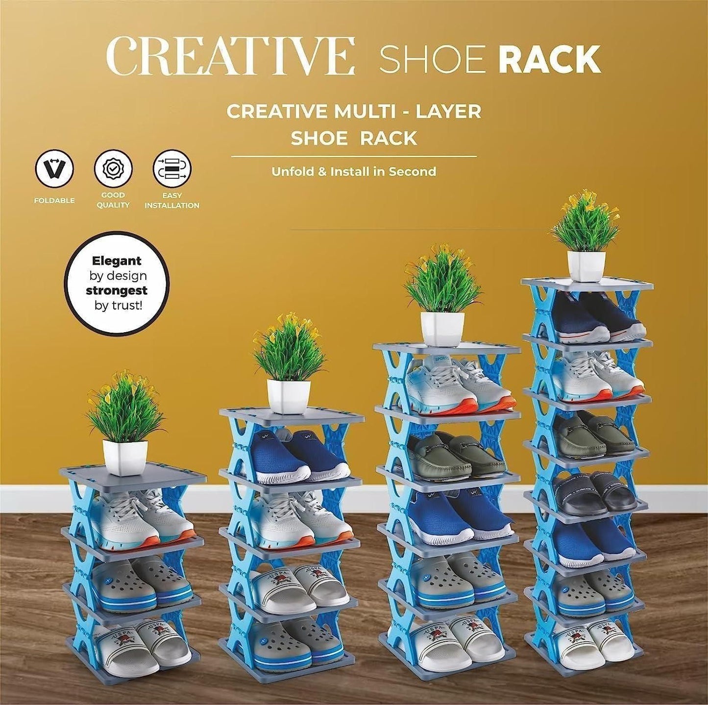 New StepVault™ Smart Foldable 5 Layer Shoe Rack
