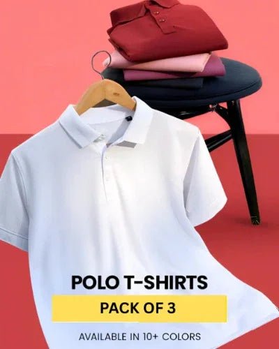 StarLoom™ Men's Cotton Matrix Polo T-shirts -Pack of 3 - Select13